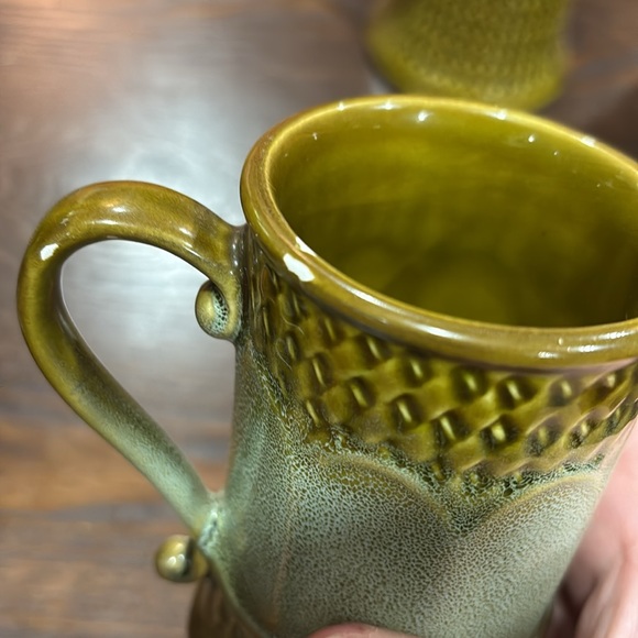 Norleans Japan Vintage MCM Green Ceramic Coffee Set | Carafe and mugs - Picture 9 of 11
